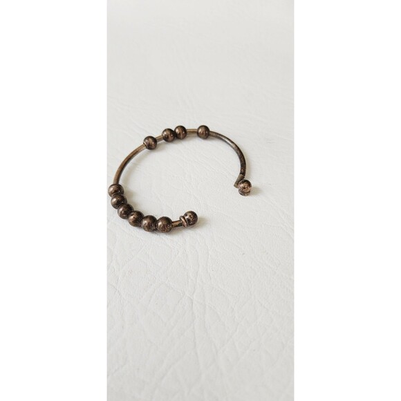 925 Sterling Silver Vintage Ball Add-A Bead Cuff Bracelet 6.25" - Picture 4 of 6